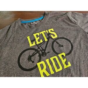 Nishiki Graphic Tee Mens Large Gray Lets Ride Bicycle Short Sleeve Shirt